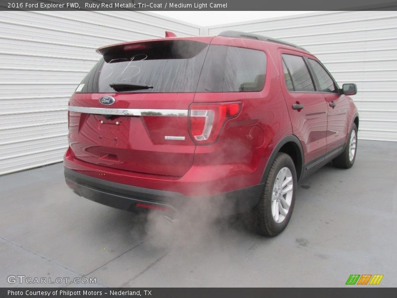 Ruby Red Metallic Tri-Coat / Medium Light Camel 2016 Ford Explorer FWD