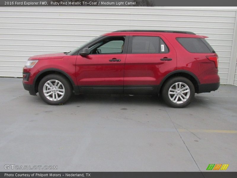 Ruby Red Metallic Tri-Coat / Medium Light Camel 2016 Ford Explorer FWD