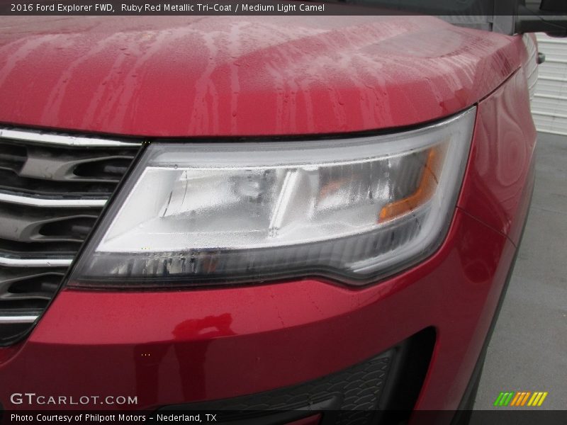 Ruby Red Metallic Tri-Coat / Medium Light Camel 2016 Ford Explorer FWD