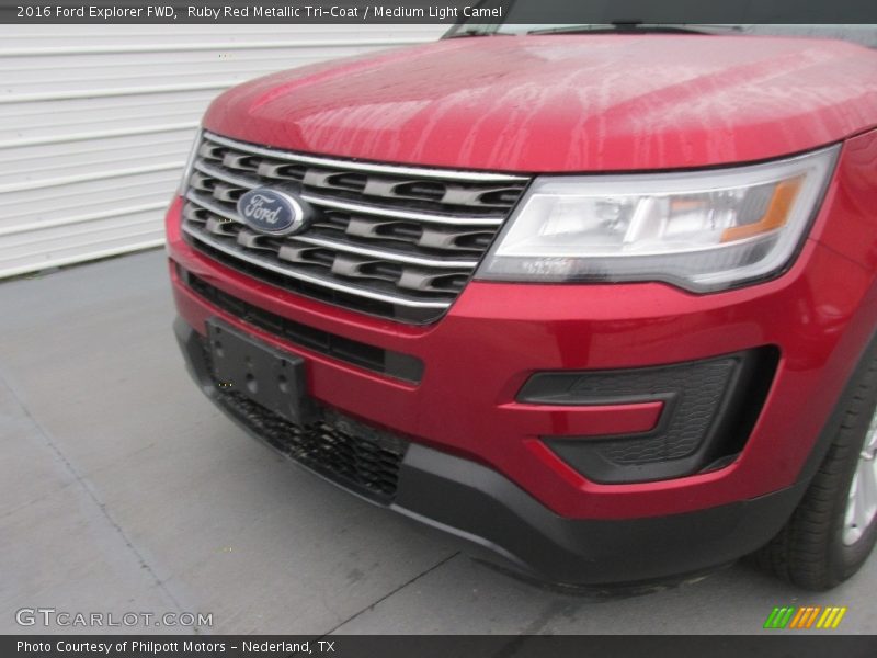 Ruby Red Metallic Tri-Coat / Medium Light Camel 2016 Ford Explorer FWD