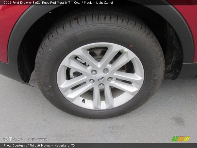 Ruby Red Metallic Tri-Coat / Medium Light Camel 2016 Ford Explorer FWD