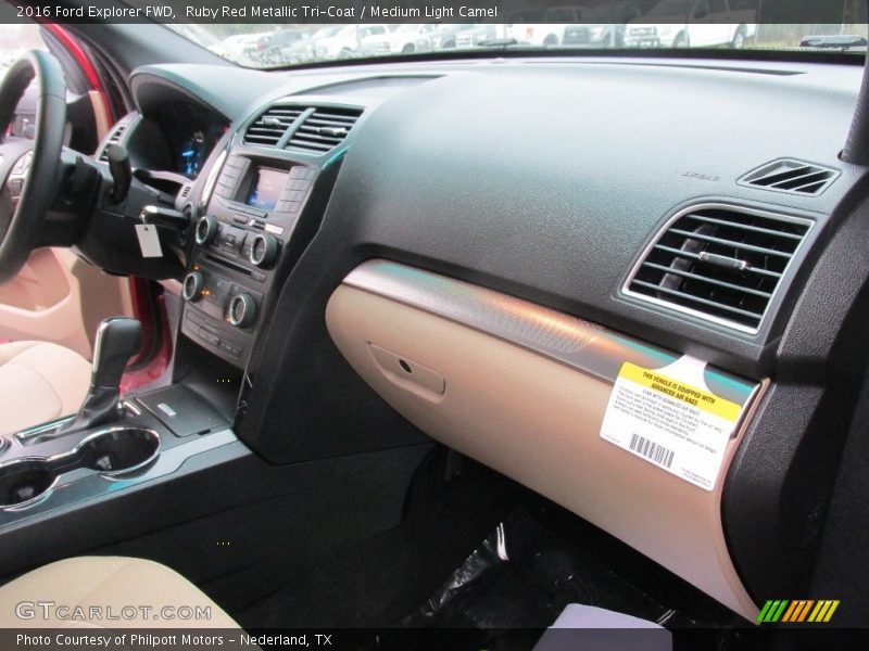 Ruby Red Metallic Tri-Coat / Medium Light Camel 2016 Ford Explorer FWD
