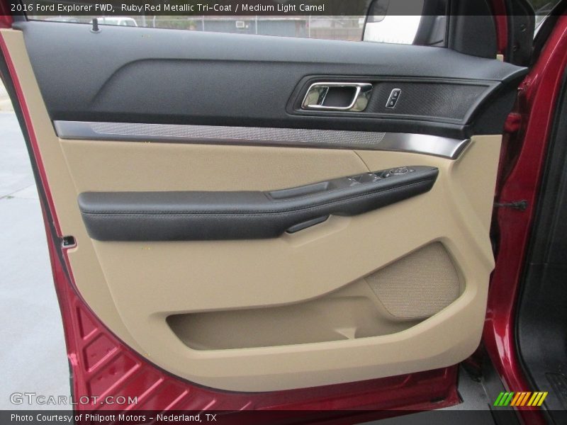 Ruby Red Metallic Tri-Coat / Medium Light Camel 2016 Ford Explorer FWD