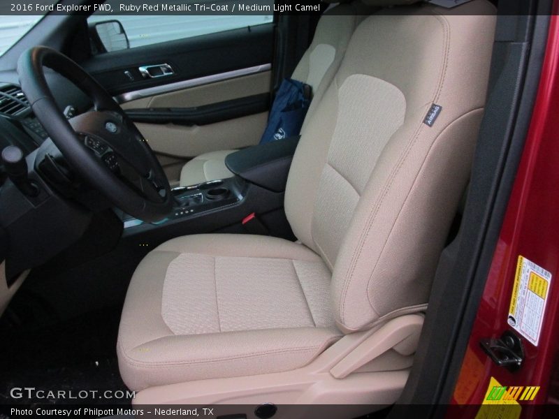 Ruby Red Metallic Tri-Coat / Medium Light Camel 2016 Ford Explorer FWD