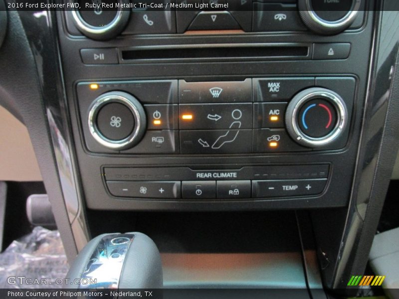 Ruby Red Metallic Tri-Coat / Medium Light Camel 2016 Ford Explorer FWD