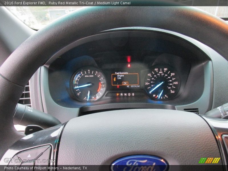 Ruby Red Metallic Tri-Coat / Medium Light Camel 2016 Ford Explorer FWD