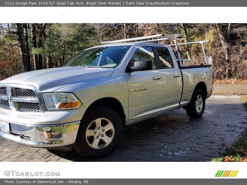 Bright Silver Metallic / Dark Slate Gray/Medium Graystone 2012 Dodge Ram 1500 SLT Quad Cab 4x4