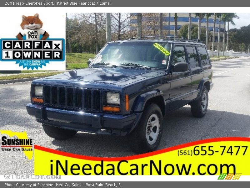 Patriot Blue Pearlcoat / Camel 2001 Jeep Cherokee Sport