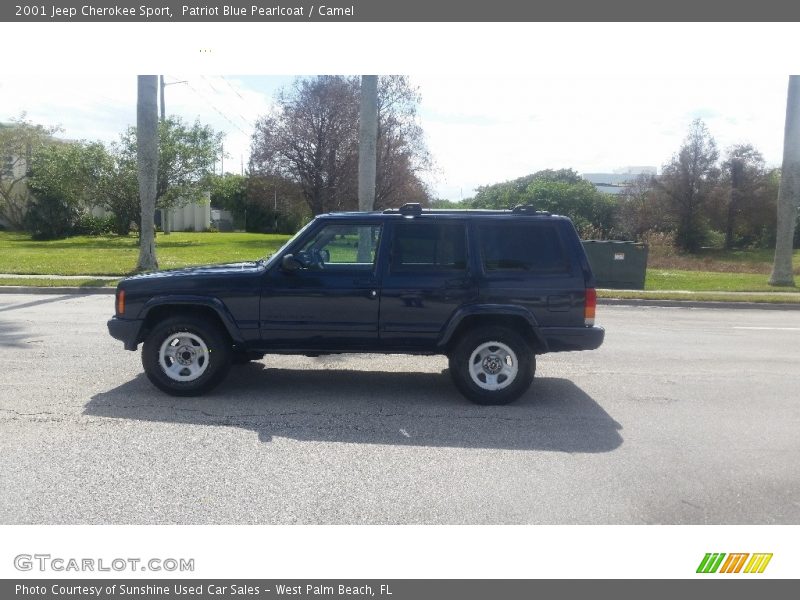 Patriot Blue Pearlcoat / Camel 2001 Jeep Cherokee Sport