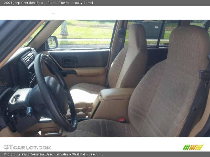 Patriot Blue Pearlcoat / Camel 2001 Jeep Cherokee Sport