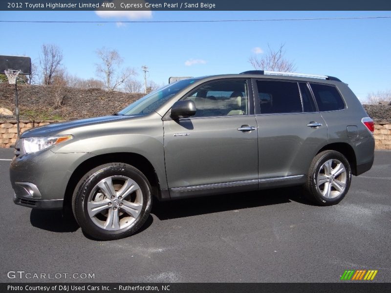 Cypress Green Pearl / Sand Beige 2012 Toyota Highlander Limited 4WD
