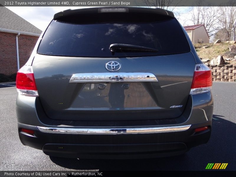 Cypress Green Pearl / Sand Beige 2012 Toyota Highlander Limited 4WD