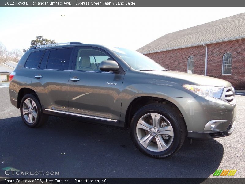 Cypress Green Pearl / Sand Beige 2012 Toyota Highlander Limited 4WD