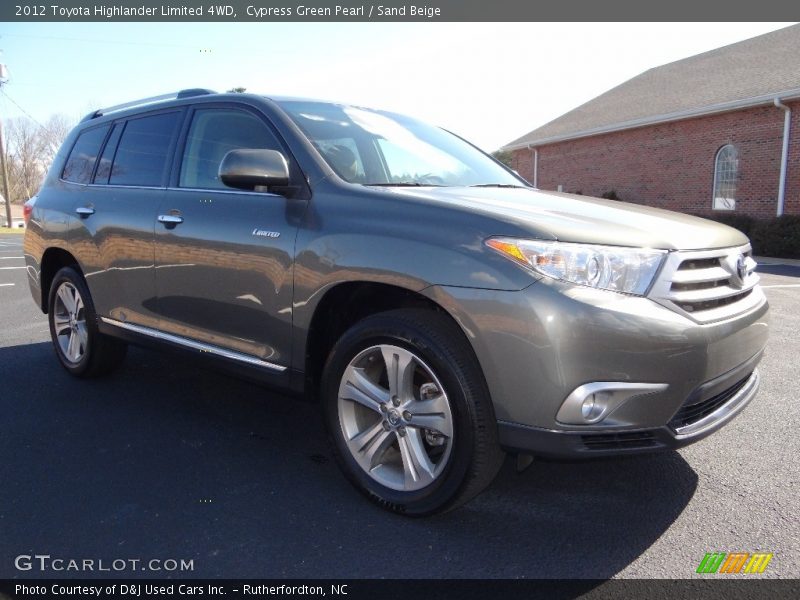 Cypress Green Pearl / Sand Beige 2012 Toyota Highlander Limited 4WD