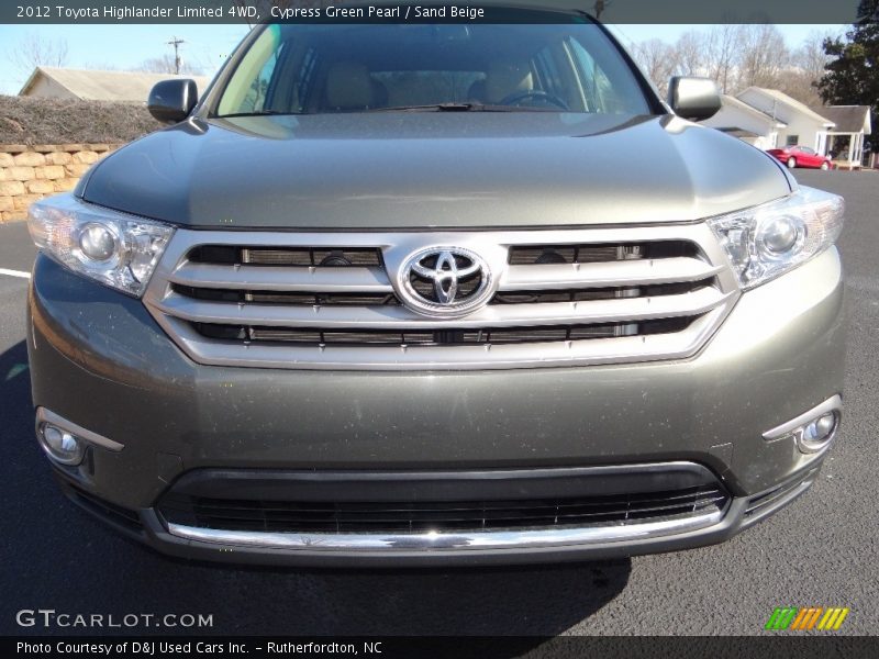 Cypress Green Pearl / Sand Beige 2012 Toyota Highlander Limited 4WD