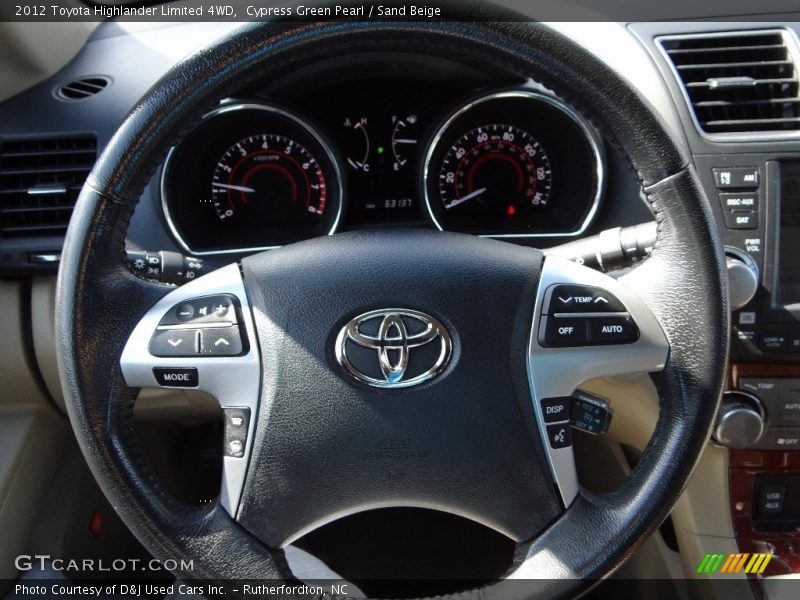 Cypress Green Pearl / Sand Beige 2012 Toyota Highlander Limited 4WD