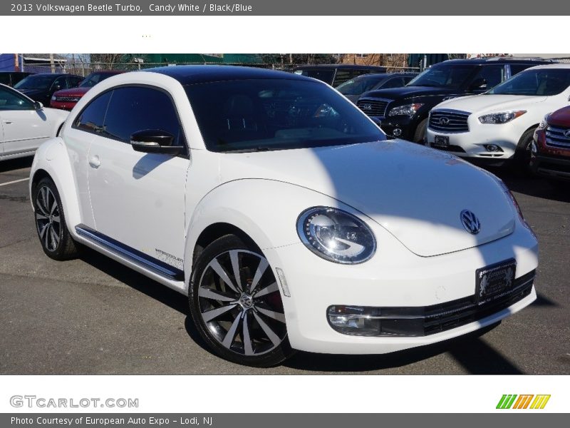 Candy White / Black/Blue 2013 Volkswagen Beetle Turbo