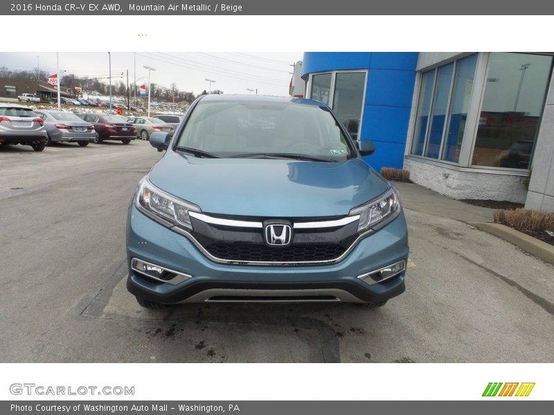 Mountain Air Metallic / Beige 2016 Honda CR-V EX AWD