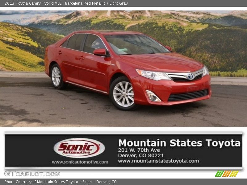 Barcelona Red Metallic / Light Gray 2013 Toyota Camry Hybrid XLE