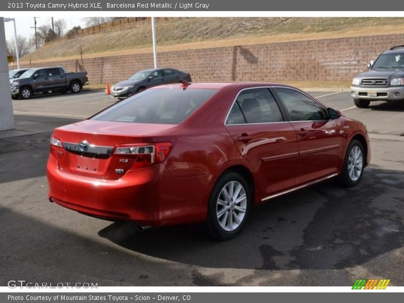 Barcelona Red Metallic / Light Gray 2013 Toyota Camry Hybrid XLE