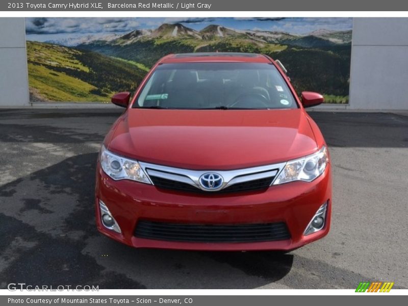 Barcelona Red Metallic / Light Gray 2013 Toyota Camry Hybrid XLE