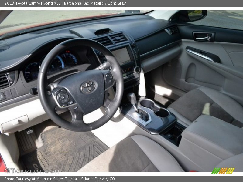 Barcelona Red Metallic / Light Gray 2013 Toyota Camry Hybrid XLE