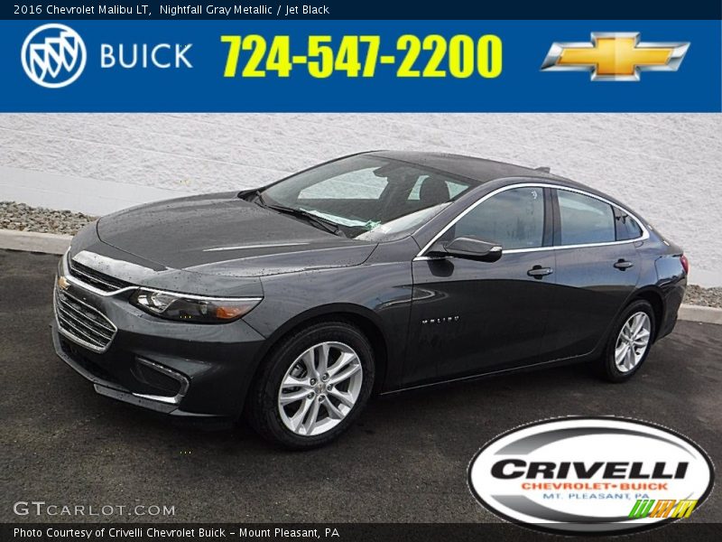 Nightfall Gray Metallic / Jet Black 2016 Chevrolet Malibu LT