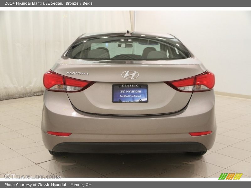 Bronze / Beige 2014 Hyundai Elantra SE Sedan