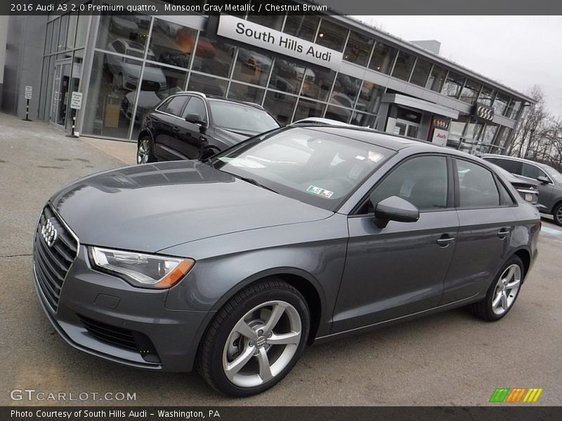 Monsoon Gray Metallic / Chestnut Brown 2016 Audi A3 2.0 Premium quattro