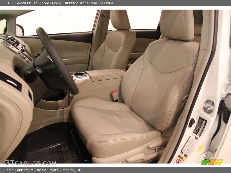Blizzard White Pearl / Bisque 2012 Toyota Prius v Three Hybrid