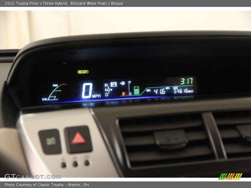 Blizzard White Pearl / Bisque 2012 Toyota Prius v Three Hybrid