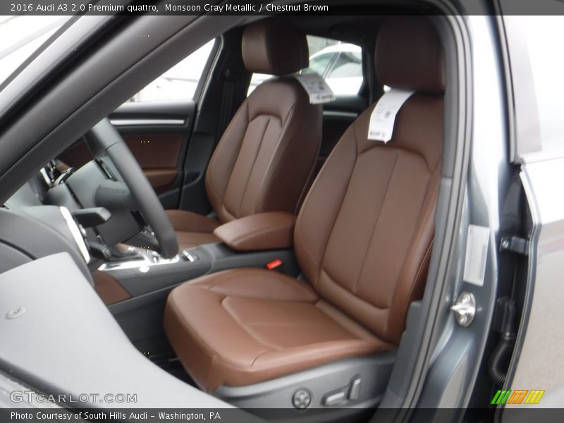 Monsoon Gray Metallic / Chestnut Brown 2016 Audi A3 2.0 Premium quattro