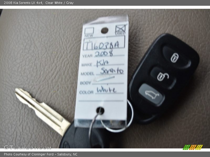 Clear White / Gray 2008 Kia Sorento LX 4x4