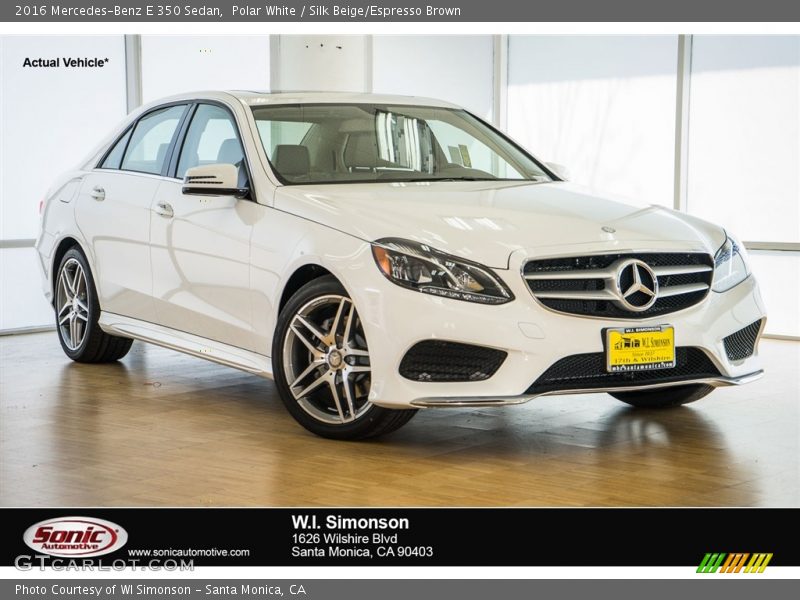 Polar White / Silk Beige/Espresso Brown 2016 Mercedes-Benz E 350 Sedan