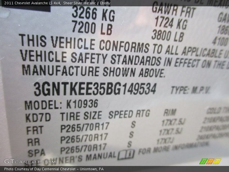 Sheer Silver Metallic / Ebony 2011 Chevrolet Avalanche LS 4x4