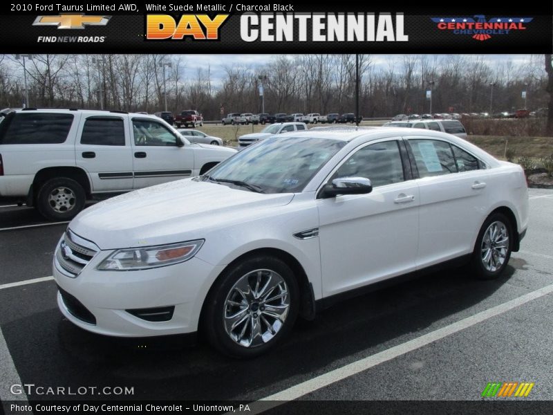 White Suede Metallic / Charcoal Black 2010 Ford Taurus Limited AWD