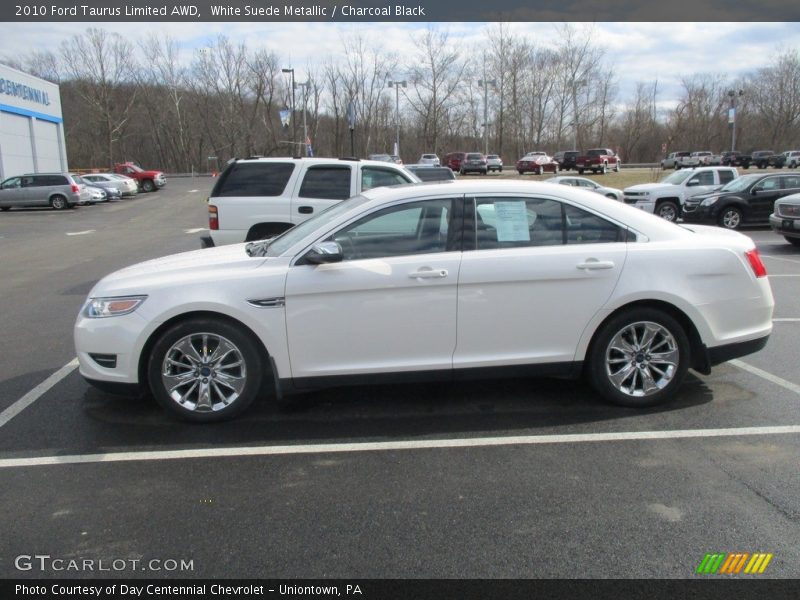 White Suede Metallic / Charcoal Black 2010 Ford Taurus Limited AWD