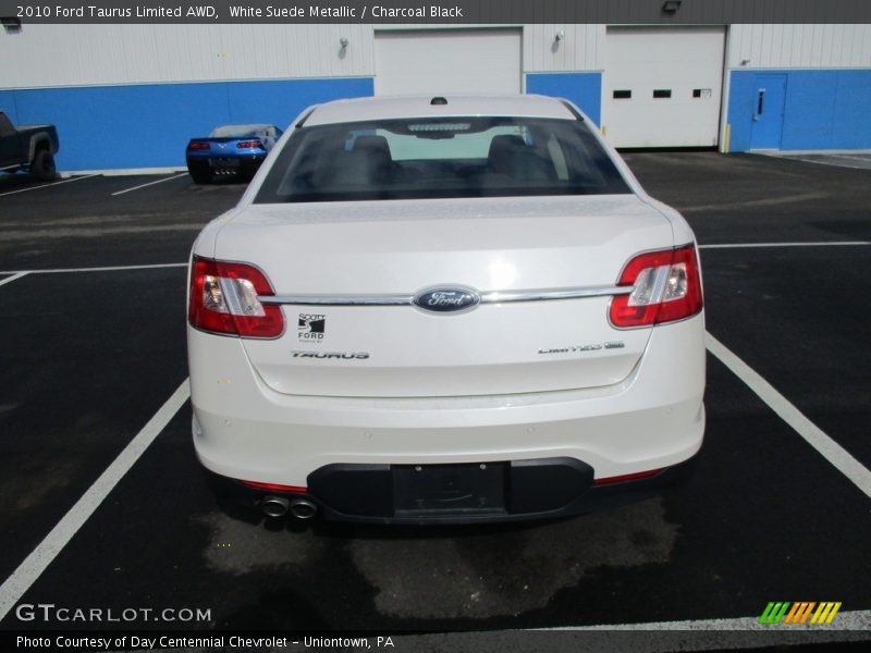 White Suede Metallic / Charcoal Black 2010 Ford Taurus Limited AWD