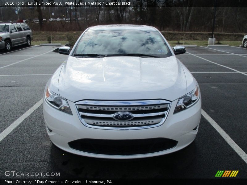 White Suede Metallic / Charcoal Black 2010 Ford Taurus Limited AWD