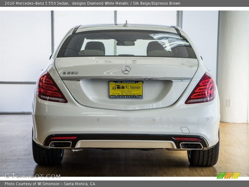 designo Diamond White Metallic / Silk Beige/Espresso Brown 2016 Mercedes-Benz S 550 Sedan