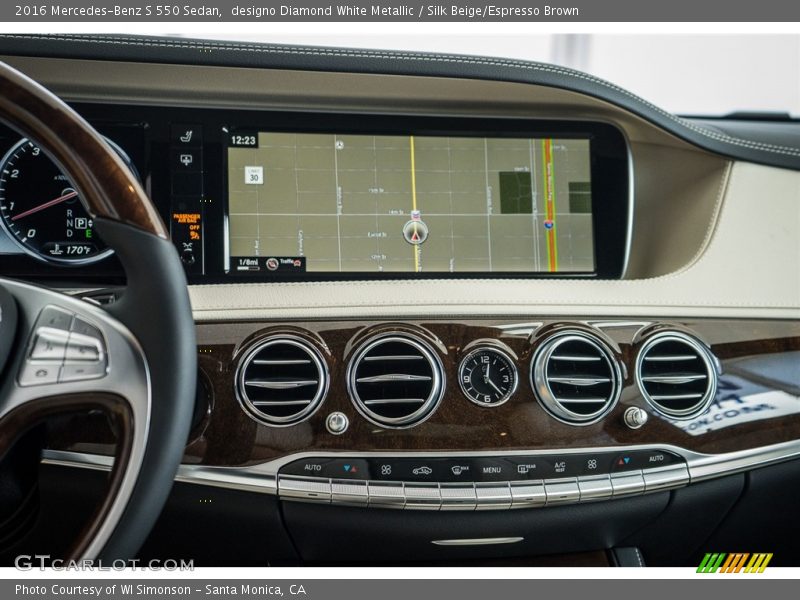 designo Diamond White Metallic / Silk Beige/Espresso Brown 2016 Mercedes-Benz S 550 Sedan