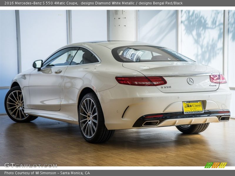 designo Diamond White Metallic / designo Bengal Red/Black 2016 Mercedes-Benz S 550 4Matic Coupe