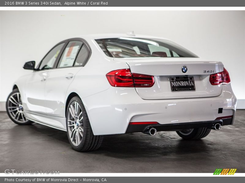 Alpine White / Coral Red 2016 BMW 3 Series 340i Sedan