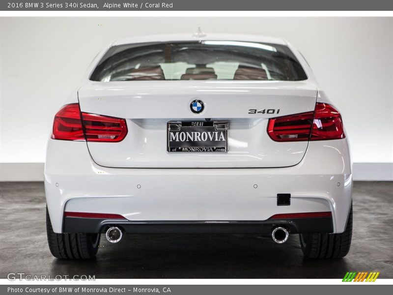 Alpine White / Coral Red 2016 BMW 3 Series 340i Sedan