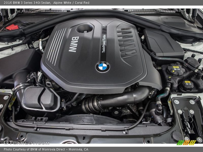 Alpine White / Coral Red 2016 BMW 3 Series 340i Sedan