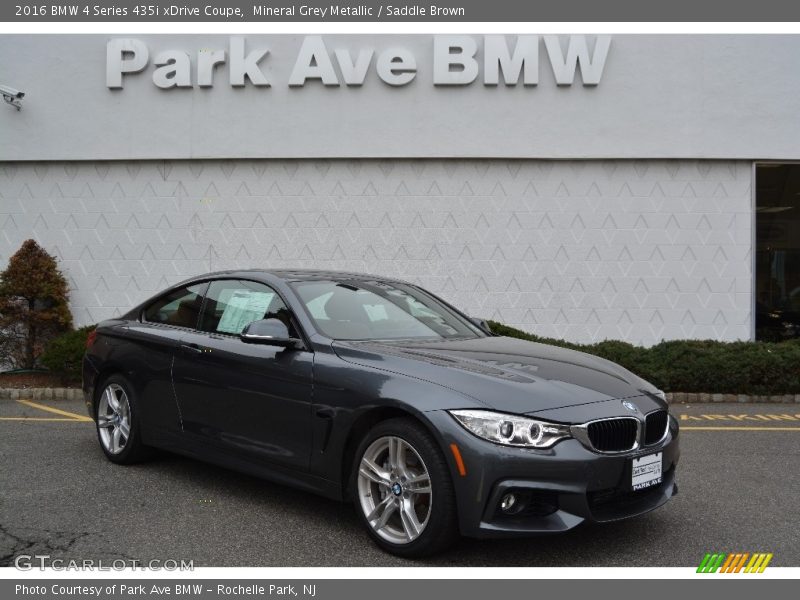 Mineral Grey Metallic / Saddle Brown 2016 BMW 4 Series 435i xDrive Coupe
