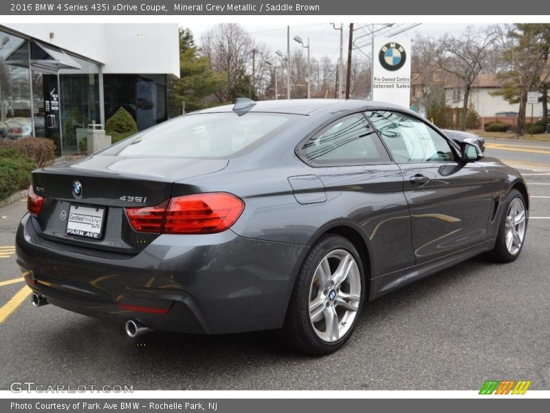 Mineral Grey Metallic / Saddle Brown 2016 BMW 4 Series 435i xDrive Coupe