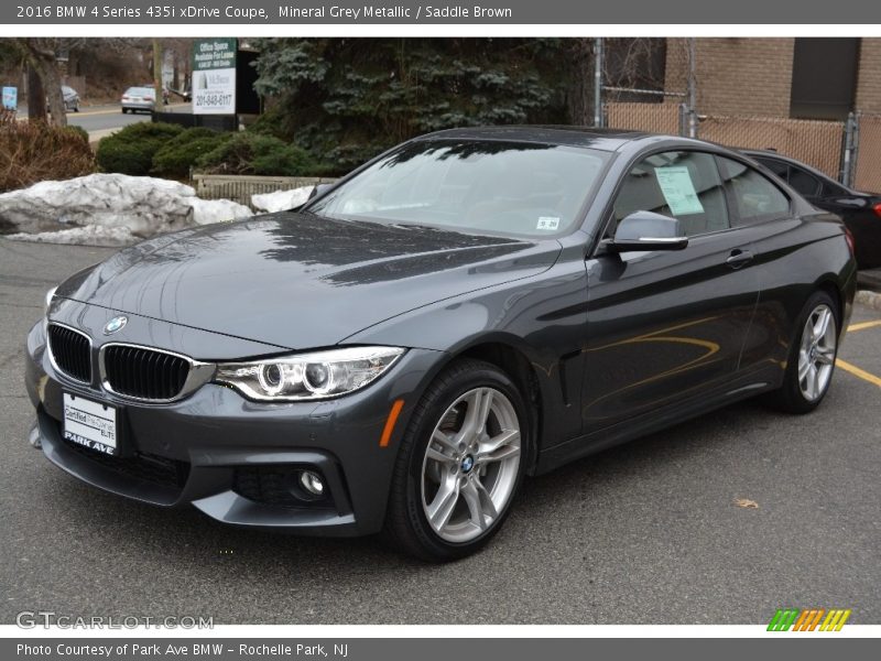 Mineral Grey Metallic / Saddle Brown 2016 BMW 4 Series 435i xDrive Coupe