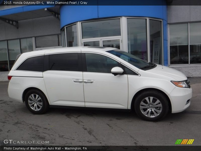 White Diamond Pearl / Gray 2015 Honda Odyssey EX-L