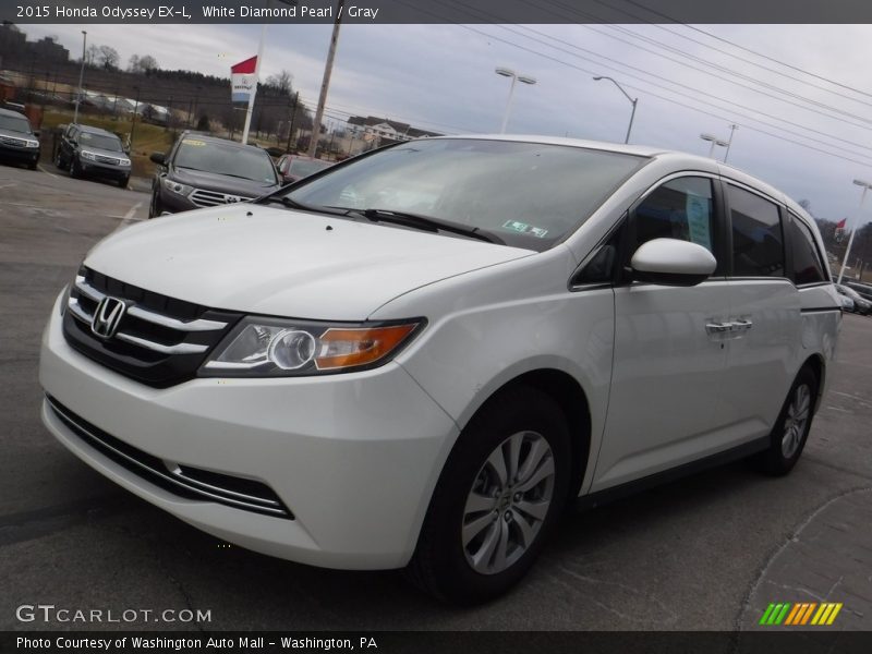 White Diamond Pearl / Gray 2015 Honda Odyssey EX-L